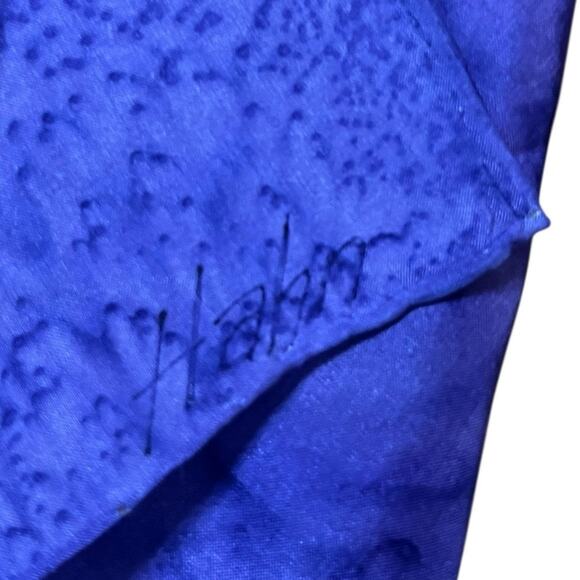 Hand Painted Purple Scarf Signed Art 60x12 Inches - Picture 4 of 6